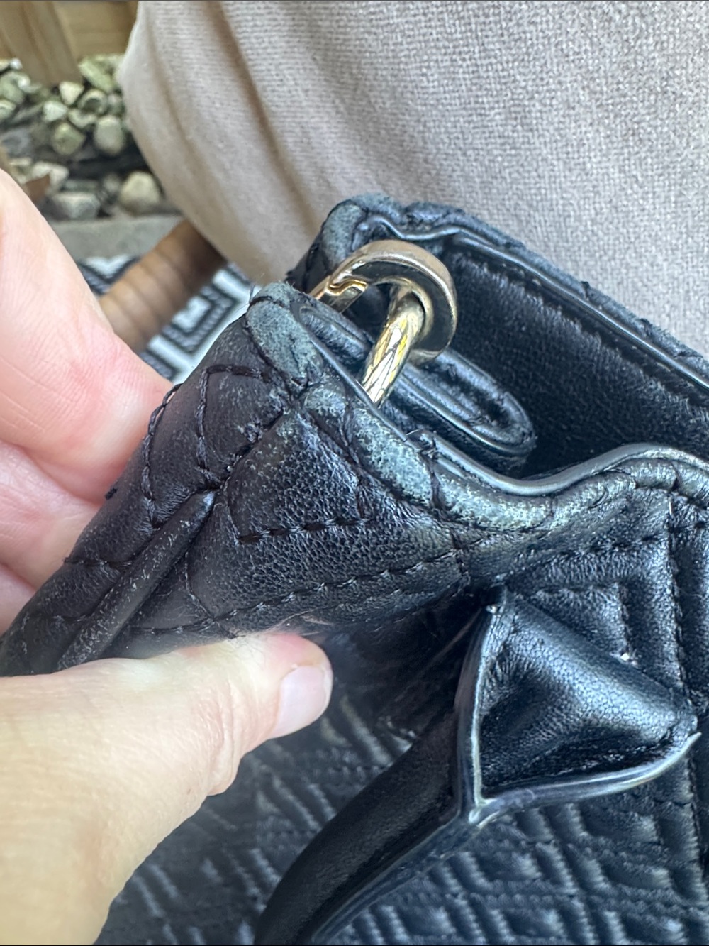 Tory Burch Black Quilted Satchel with Gold Chain-Trim - Picture 11 of 11